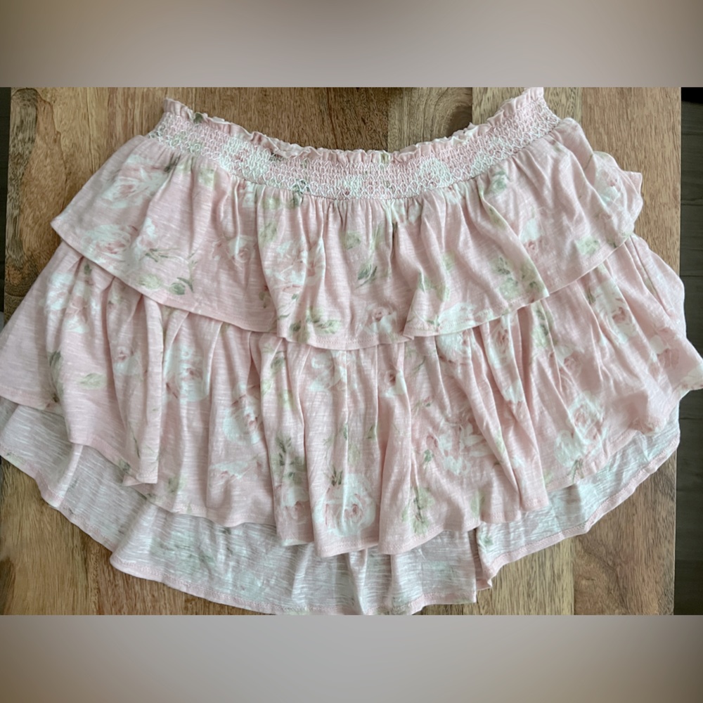 Love Shack Fancy Ruffle Mini Skirt Ballet Pink (NWOT, tiny imperfection💔)